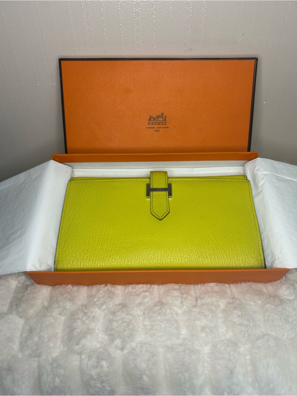 Hermès Bearn Soufflet Chèvre Mysore Leather palladium-plated Hardware - Picture 2 of 15